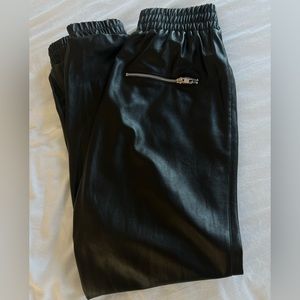 Meshki Leather Pants - Black